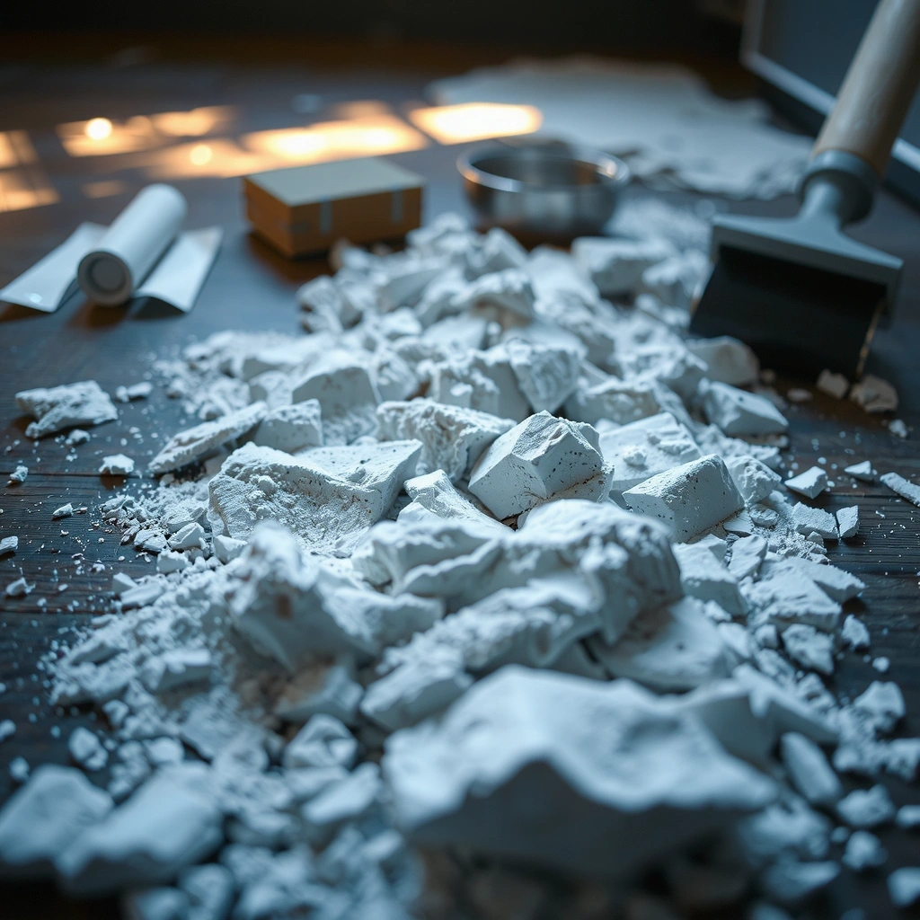 Plâtre sur sol ancien